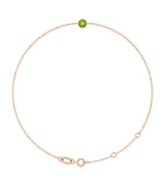 Brc935 Bracelet Set 14K Rose Round Natural Peridot 4 Mm 6 12-7 12 In Polished Natural Peridot Solitaire Bracelet