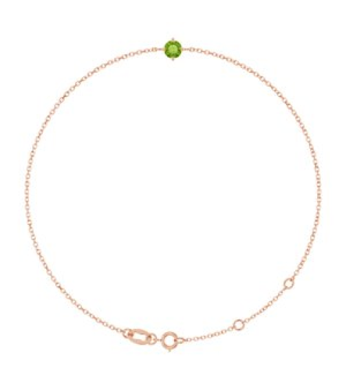 Brc935 Bracelet Set 14K Rose Round Natural Peridot 4 Mm 6 12-7 12 In Polished Natural Peridot Solitaire Bracelet