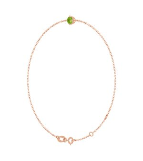 Brc935 Bracelet Set 14K Rose Round Natural Peridot 4 Mm 6 12-7 12 In Polished Natural Peridot Solitaire Bracelet
