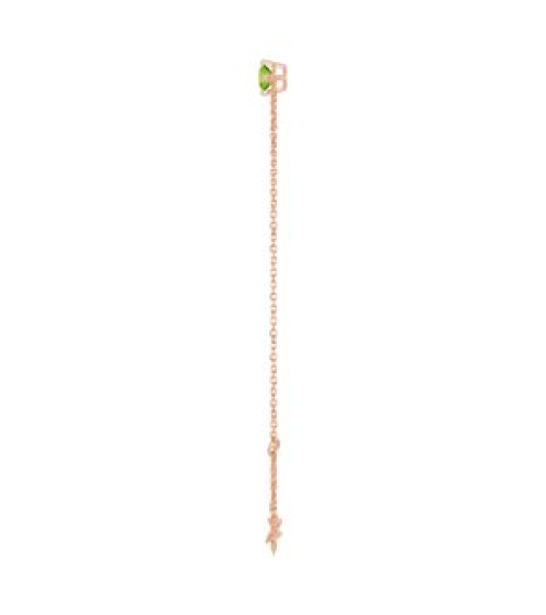Brc935 Bracelet Set 14K Rose Round Natural Peridot 4 Mm 6 12-7 12 In Polished Natural Peridot Solitaire Bracelet