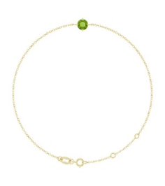 Brc935 Bracelet Set 14K Yellow Round Natural Peridot 5 Mm 6 12-7 12 In Polished Natural Peridot Solitaire Bracelet