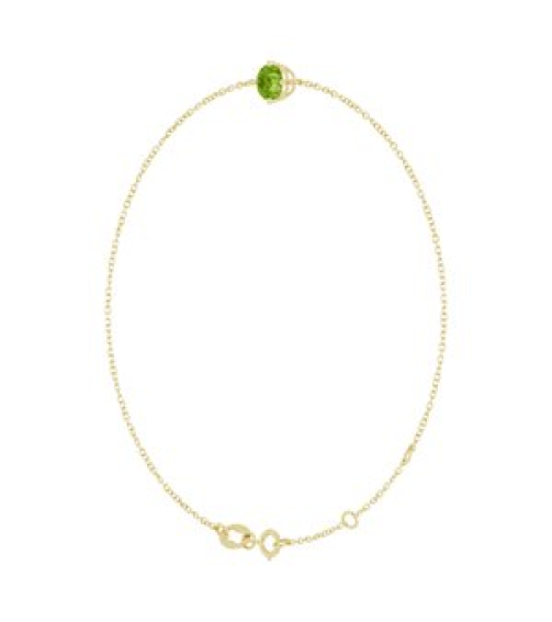 Brc935 Bracelet Set 14K Yellow Round Natural Peridot 5 Mm 6 12-7 12 In Polished Natural Peridot Solitaire Bracelet