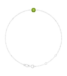 Brc935 Bracelet Set 14K White Round Natural Peridot 5 Mm 6 12-7 12 In Polished Natural Peridot Solitaire Bracelet