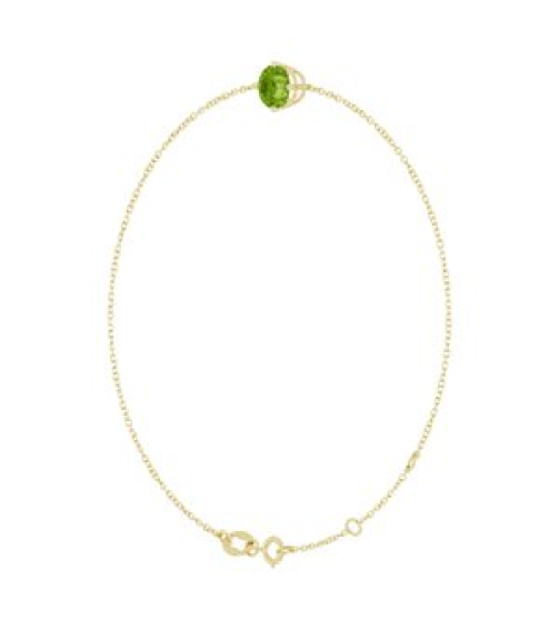 Brc935 Bracelet Set 14K Yellow Round Natural Peridot 6 Mm 6 12-7 12 In Polished Natural Peridot Solitaire Bracelet
