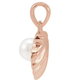 88702 Pendant Set 14K Rose Pearl Cultured Freshwater Pearl 4-4.5 Mm Polished Cultured Pearl Shell Pendant
