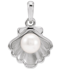 88702 Pendant Set Sterling Silver Pearl Cultured Freshwater Pearl 4-4.5 Mm Polished Cultured Pearl Shell Pendant