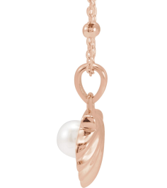88702 Necklace Set 14K Rose Pearl Cultured Freshwater Pearl 4-4.5 Mm 18 In Polished Cultured Pearl Shell Necklace