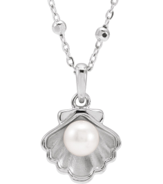 88702 Necklace Set 14K White Pearl Cultured Freshwater Pearl 4-4.5 Mm 18 In Polished Cultured Pearl Shell Necklace