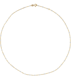 Ch1257 Chain 14K Yellow White 19-20 In 2 Mm Enamel Bead Adjustable Chain