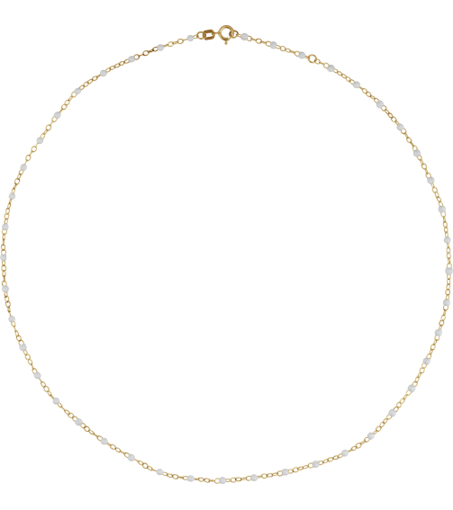 Ch1257 Chain 14K Yellow White 19-20 In 2 Mm Enamel Bead Adjustable Chain