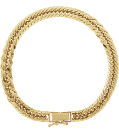 Ch1258 18K Yellow Curb 6.2 Mm 7 12 In Fold Over Clasp Polished Diamond Cut Triple Curb Chain