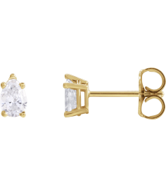 87507 Earring Set Natural Diamond Pear 5 X 3 Mm 14K Yellow Pair Friction Backs Included Polished 38 Ctw Natural Diamond Tapered Basket Earrings