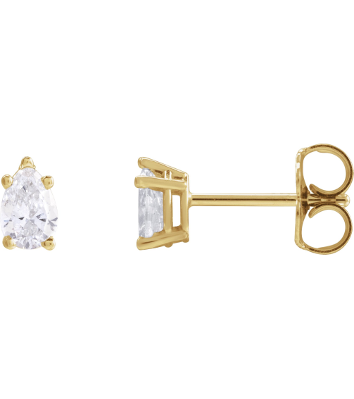 87507 Earring Set Natural Diamond Pear 5 X 3 Mm 14K Yellow Pair Friction Backs Included Polished 38 Ctw Natural Diamond Tapered Basket Earrings