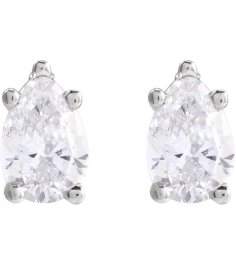 87507 Earring Set Natural Diamond Pear 5 X 3 Mm 14K White Pair Friction Backs Included Polished 38 Ctw Natural Diamond Tapered Basket Earrings