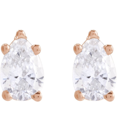 87507 Earring Set Natural Diamond Pear 5 X 3 Mm 14K Rose Pair Friction Backs Included Polished 38 Ctw Natural Diamond Tapered Basket Earrings