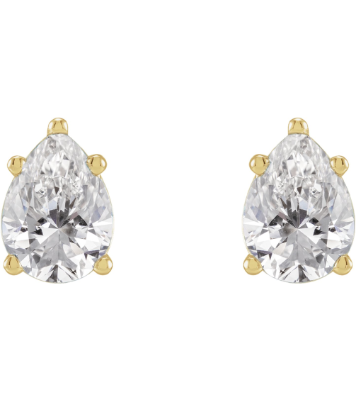 87507 Earring Set Natural Diamond Pear 6 X 4 Mm 14K Yellow Pair Friction Backs Included Polished 58 Ctw Natural Diamond Tapered Basket Earrings