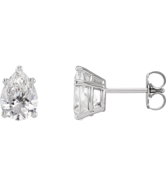 87507 Earring Set Natural Diamond Pear 6 X 4 Mm Platinum Pair Friction Backs Included Polished 58 Ctw Natural Diamond Tapered Basket Earrings
