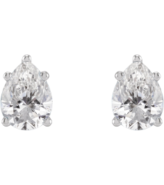 87507 Earring Set Natural Diamond Pear 6 X 4 Mm Platinum Pair Friction Backs Included Polished 58 Ctw Natural Diamond Tapered Basket Earrings
