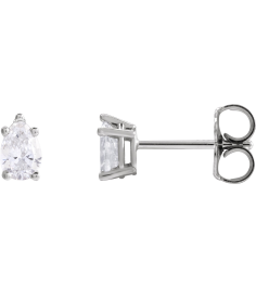 87507 Earring Set Lab-Grown Diamond Pear 5 X 3 Mm 14K White Pair Friction Backs Included Polished 38 Ctw Lab Grown Diamond Tapered Basket Earrings