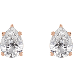 87507 Earring Set Lab-Grown Diamond Pear 7 X 5 Mm 14K Rose Pair Friction Backs Included Polished 1 Ctw Lab Grown Diamond Tapered Basket Earrings