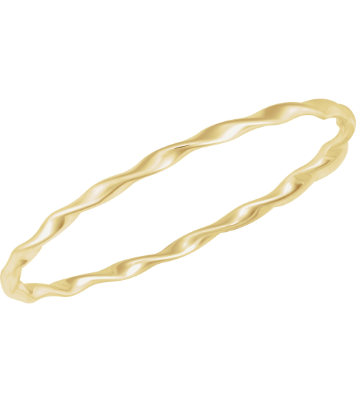 Brc986 14K Yellow 3.8 Mm 7 12 In Polished Twisted Bangle Bracelet