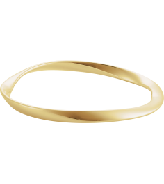 Brc987 14K Yellow 4 Mm 7 12 In Polished Wavy Bangle Bracelet