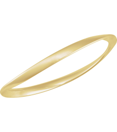 Brc987 14K Yellow 4 Mm 7 12 In Polished Wavy Bangle Bracelet