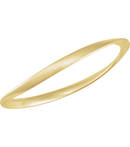 Brc987 14K Yellow 4 Mm 7 12 In Polished Wavy Bangle Bracelet