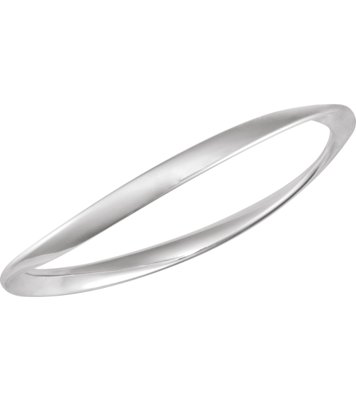 Brc987 Sterling Silver 4 Mm 7 12 In Polished Wavy Bangle Bracelet