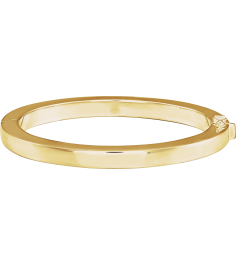 Brc988 14K Yellow 6 Mm 7 In Polished Square Tube Hinged Bangle Bracelet