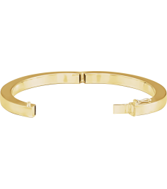 Brc988 14K Yellow 6 Mm 7 In Polished Square Tube Hinged Bangle Bracelet