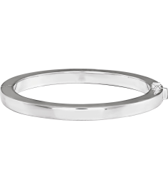 Brc988 Sterling Silver 6 Mm 7 In Polished Square Tube Hinged Bangle Bracelet