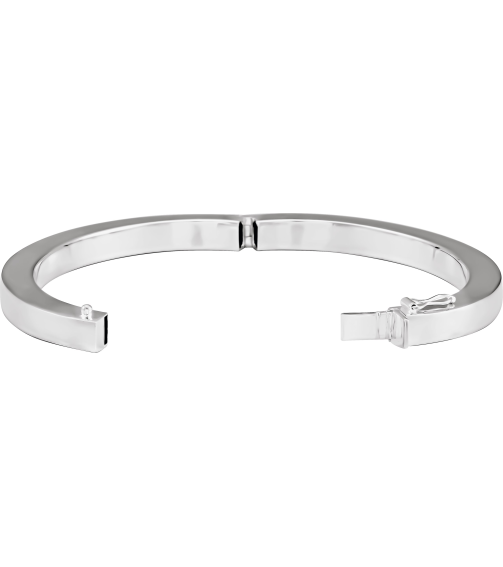 Brc988 Sterling Silver 6 Mm 7 In Polished Square Tube Hinged Bangle Bracelet