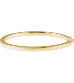Brc988 14K Yellow 4 Mm 7 In Polished Square Tube Hinged Bangle Bracelet