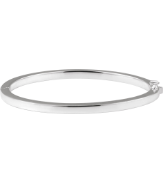 Brc988 Sterling Silver 4 Mm 7 In Polished Square Tube Hinged Bangle Bracelet