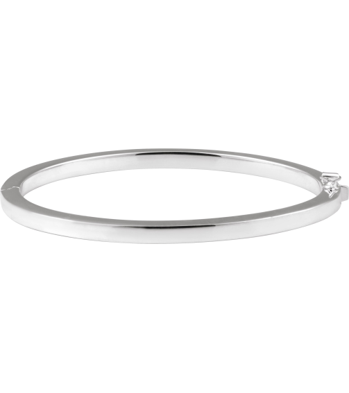 Brc988 Sterling Silver 4 Mm 7 In Polished Square Tube Hinged Bangle Bracelet
