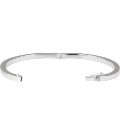 Brc988 Sterling Silver 4 Mm 7 In Polished Square Tube Hinged Bangle Bracelet