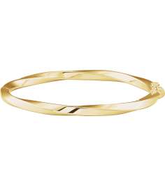 Brc989 14K Yellow 4 Mm 7 In Polished Twisted Hinged Bangle Bracelet