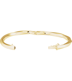 Brc989 14K Yellow 4 Mm 7 In Polished Twisted Hinged Bangle Bracelet