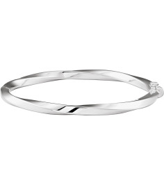 Brc989 Sterling Silver 4 Mm 7 In Polished Twisted Hinged Bangle Bracelet