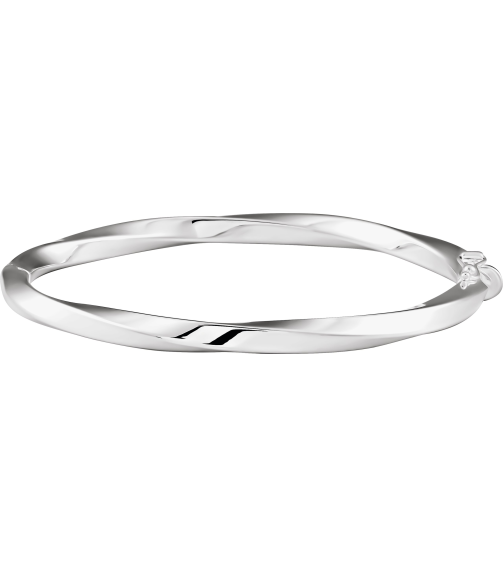 Brc989 Sterling Silver 4 Mm 7 In Polished Twisted Hinged Bangle Bracelet