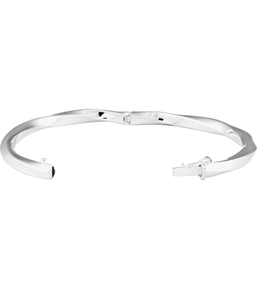 Brc989 Sterling Silver 4 Mm 7 In Polished Twisted Hinged Bangle Bracelet
