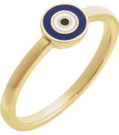 R50075 Ring 14K Yellow Polished Evil Eye Ring