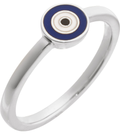 R50075 Ring 14K White Polished Evil Eye Ring