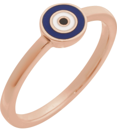 R50075 Ring 14K Rose Polished Evil Eye Ring