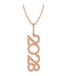 87773 Necklace 14K Rose 2028 30.3 X 8 Mm 16-18 In Polished 2028 Necklace