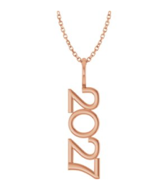 87773 Necklace 14K Rose 2027 30 X 8 Mm 16-18 In Polished 2027 Necklace