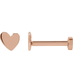 88158 Earring 14K Rose 4 X 4 Mm Right Press Fit Back Included 6 Mm Polished Assymetrical Heart Earring With Press Fit Post And Back