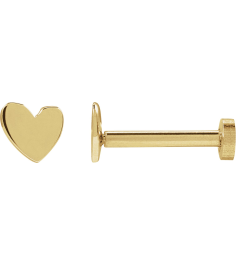 88158 Earring 14K Yellow 4 X 4 Mm Pair Press Fit Back Included 6 Mm Polished Assymetrical Heart Earrings With Press Fit Posts And Backs
