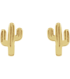 88656 Earring 14K Yellow 6.9 X 4.6 Mm Pair Friction Backs Included Polished Cactus Earrings